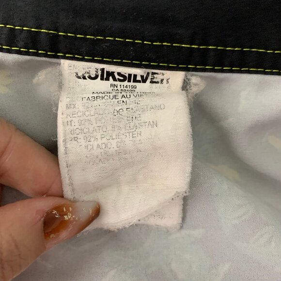 Quiksilver All Over Print AOP Board Shorts 34 Black Swim Pockets Drawstring - Picture 5 of 5